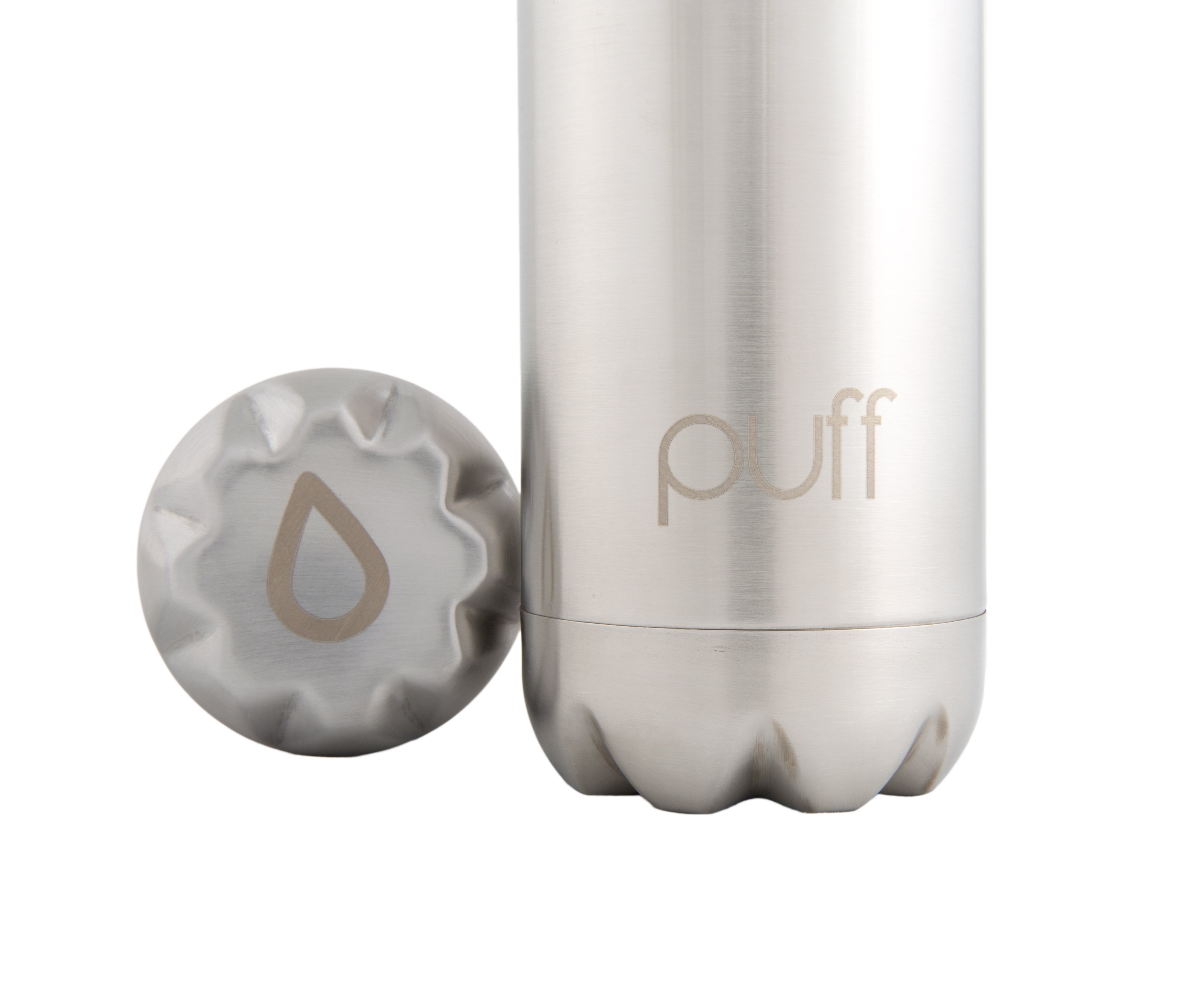 puff | Silver Stainless Steel Bottle. "500ml"