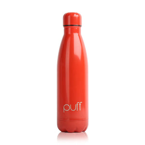 puff | Shiny Red Stainless Steel Bottle. "500ml"