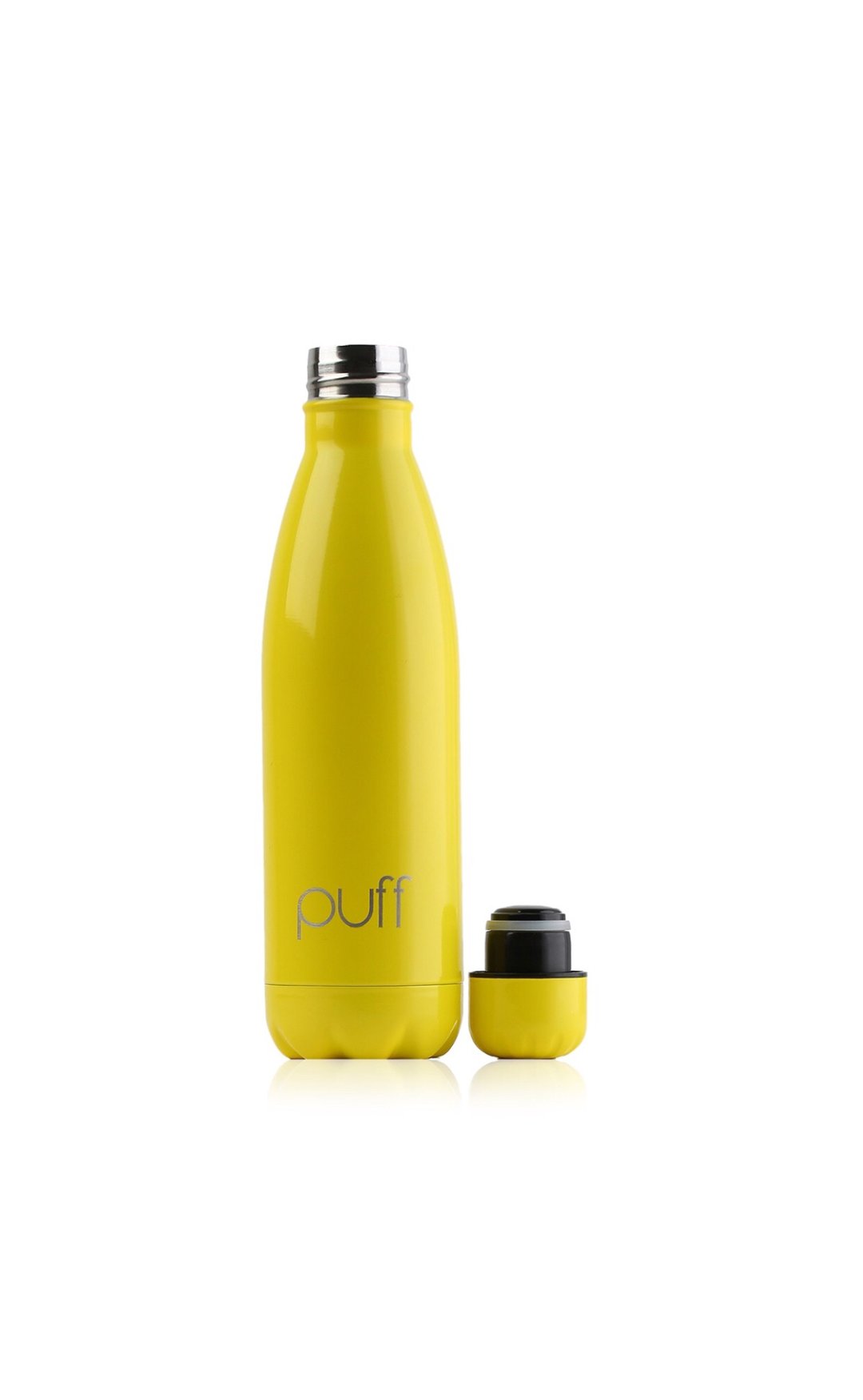 puff  Yellow Stainless Steel Bottle. "750ml"