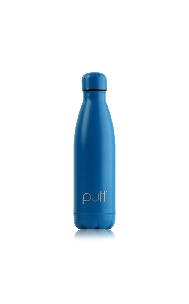 puff | Matte Blue Stainless Steel Bottle. "500ml"